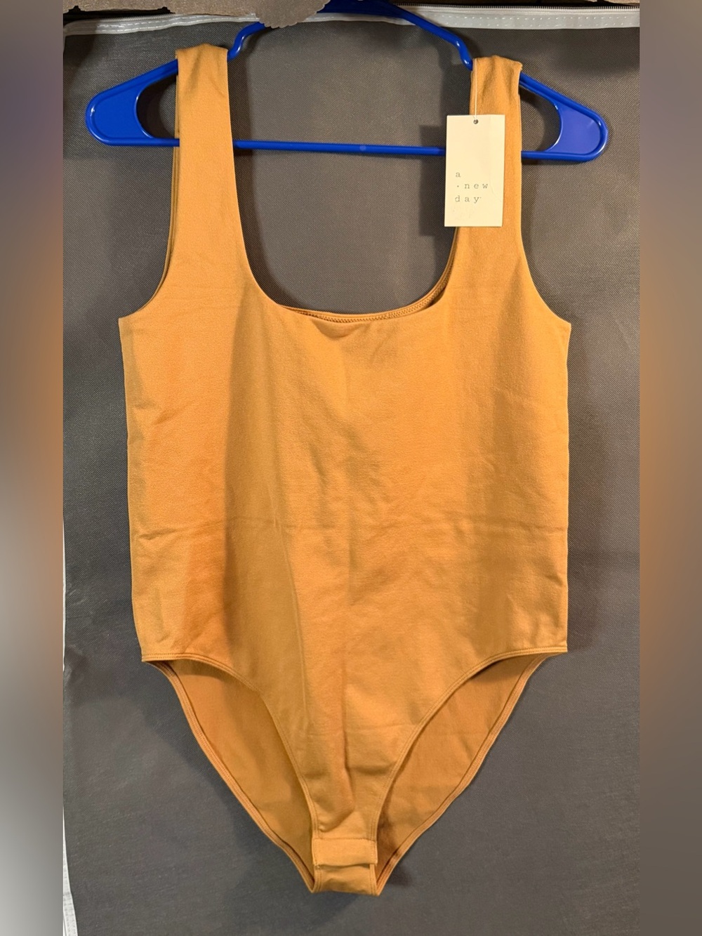 NWT a new day Tan Scoop Neck Bodysuit Size Large